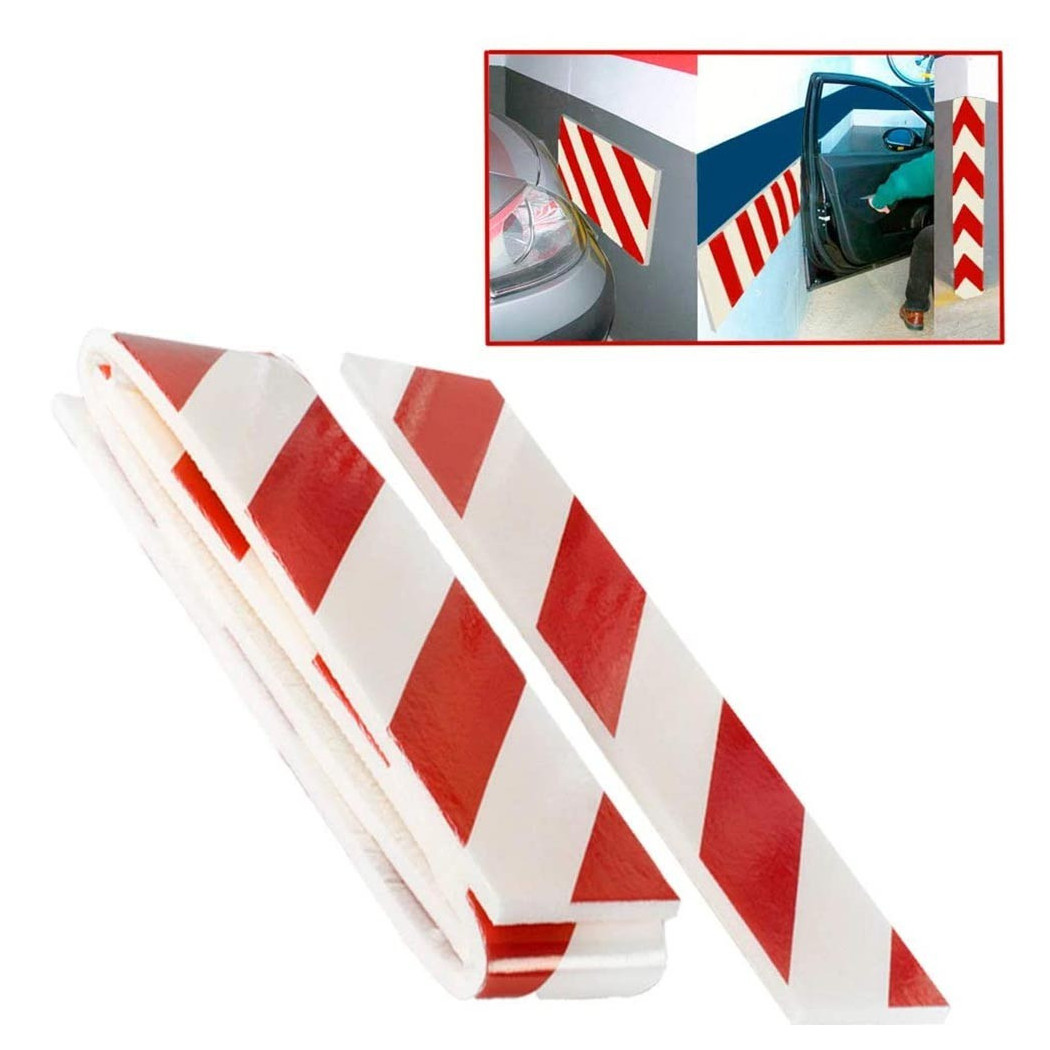 foto del prodotto trade shop set 2 pannelli adesivi antiurto per garage box protezione paraurti auto 14x100cm 