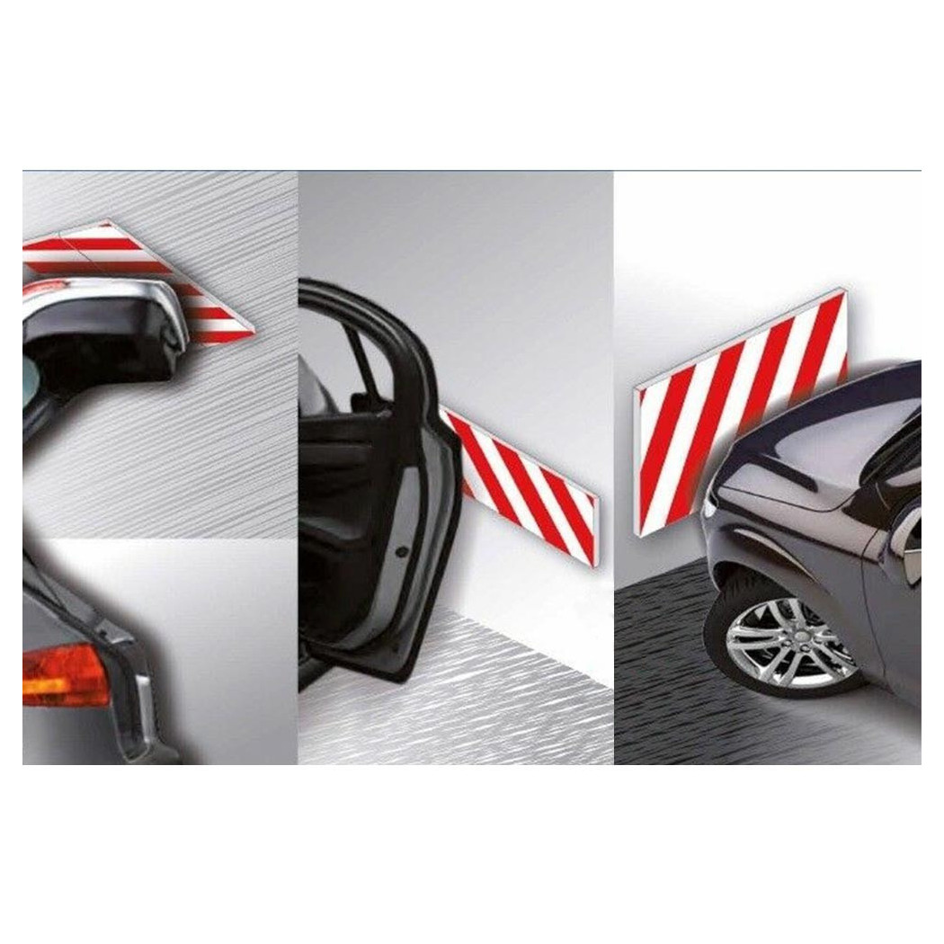foto del prodotto trade shop set 2 pannelli adesivi antiurto per garage box protezione paraurti auto 24x50cm 