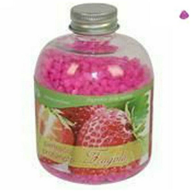 foto del prodotto trade shop set 2 pezzi pietrisco profumato bottiglia 400gr fragranza fragola decoro pietra 