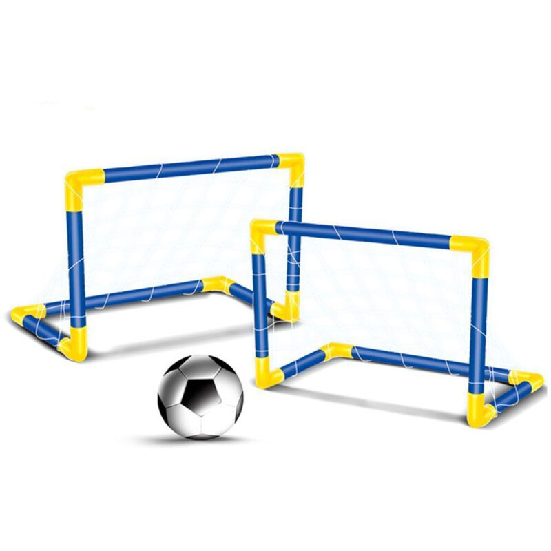 foto del prodotto trade shop set 2 porte da calcio con rete per bambini 51x43x85cm con pallone uso esterno 