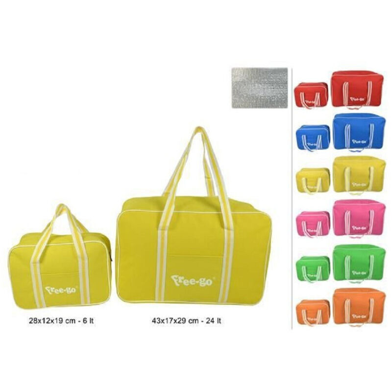 foto del prodotto trade shop set 2 pz borse termiche 24 lt 6 lt borsa frigo colorata mare campeggio picnic 