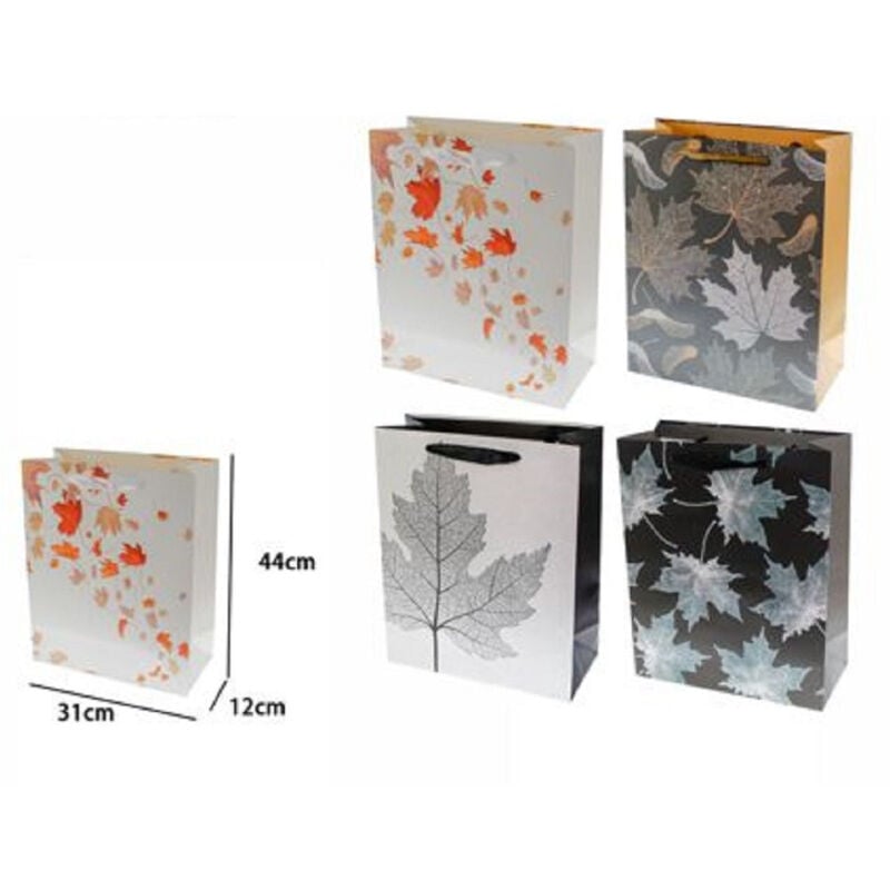 foto del prodotto trade shop set 2 pz buste borsa da regalo foglie autunnali 44x31x12cm 69964 in vari modelli 