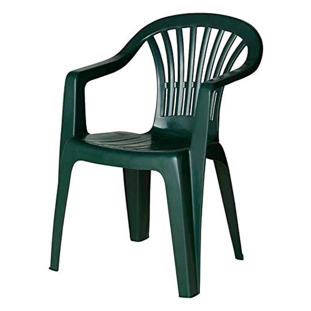 foto del prodotto trade shop set 2 pz sedie da giardino poltrona monoblocco con braccioli colore verde 020362 