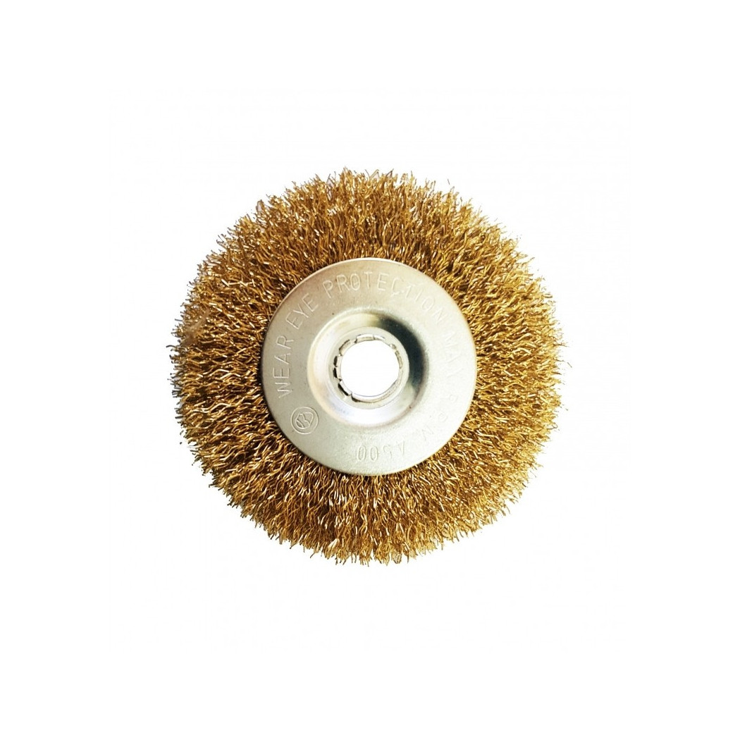 foto del prodotto trade shop set 2 pz. spazzole in acciaio 4 39 39 punte per trapano da smerigliatura spazzole circolare filo ottonato 