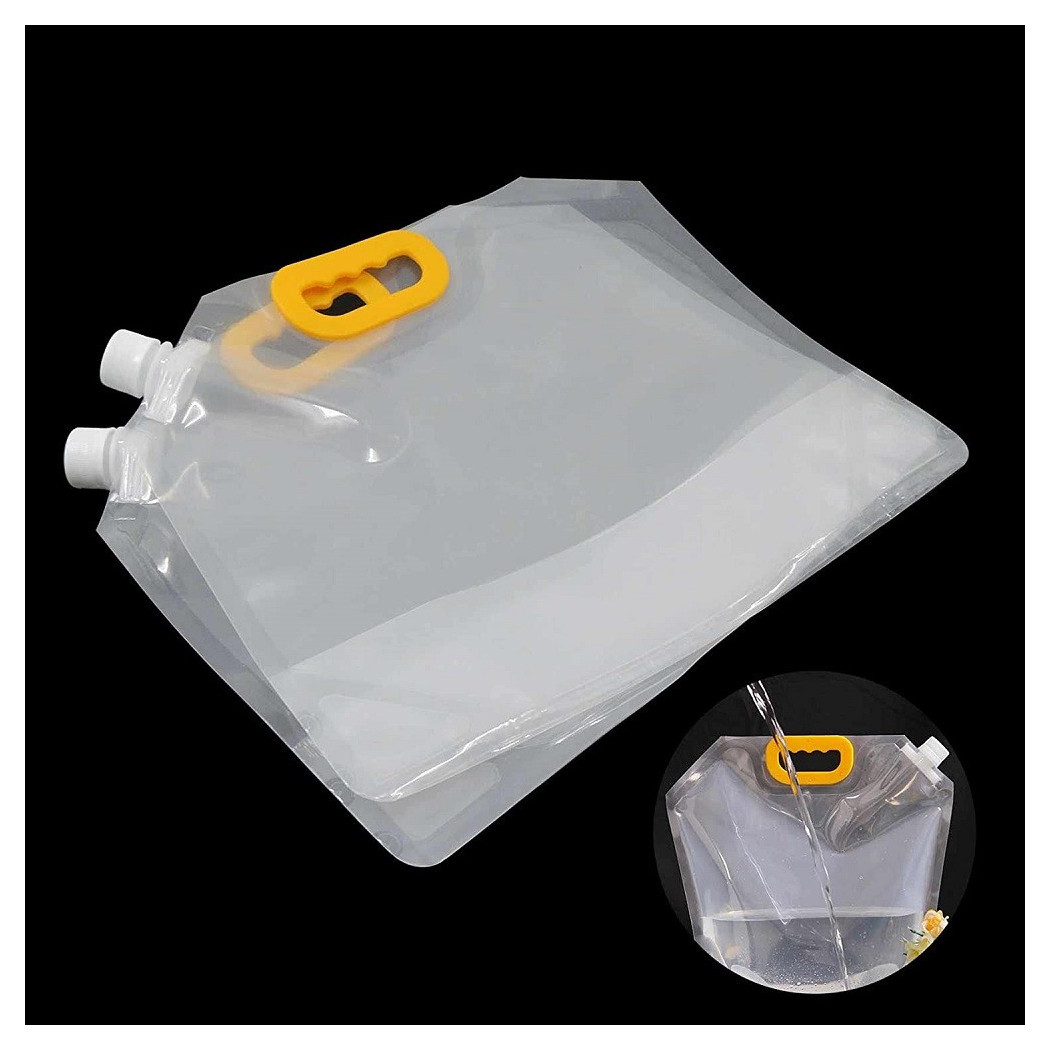 foto del prodotto trade shop set 2 pz taniche pieghevoli portatili acqua potabile 5l borsa contenitori viaggi 