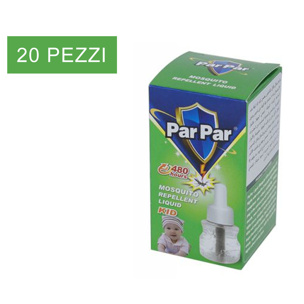 foto del prodotto trade shop set 20 pz ricarica vaporizzatore elettrico 50 ml liquido anti zanzare bambini 