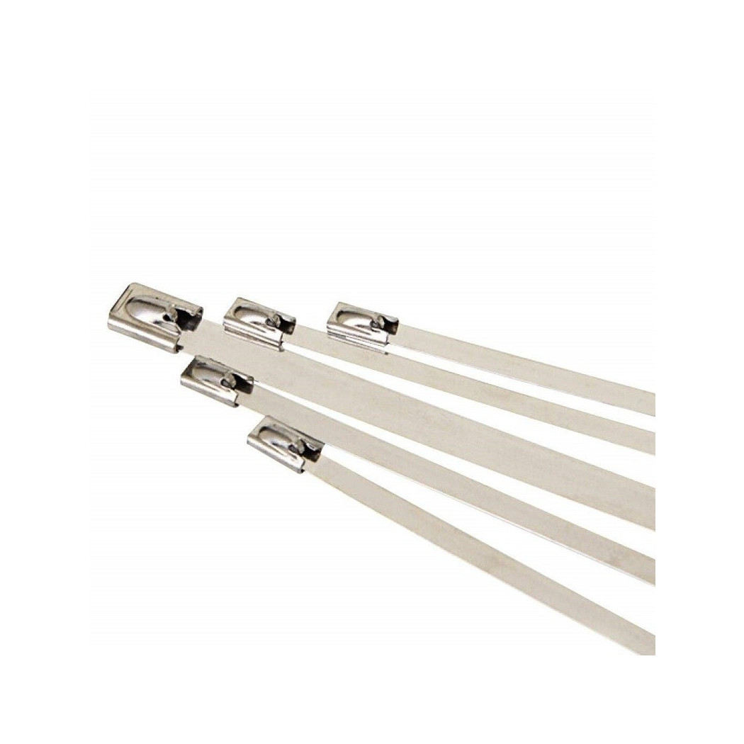 foto del prodotto trade shop set 21pz fascette metallo sigillo 4.6x300mm auto stringenti cablaggi fermacavo 
