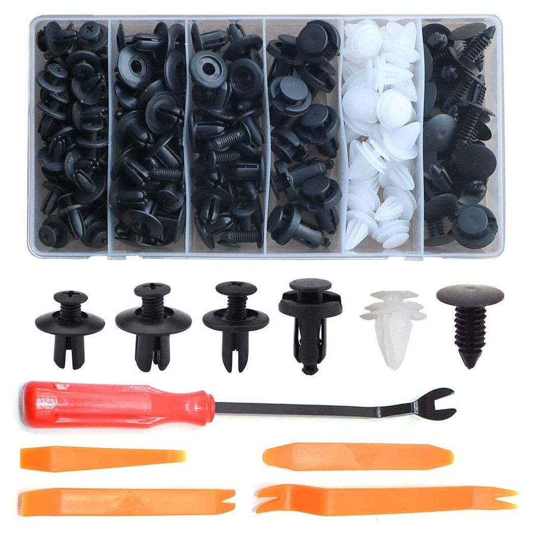 foto del prodotto trade shop set 229pz clip di fissaggio auto rivetti plastica strumento rimozione pannello 