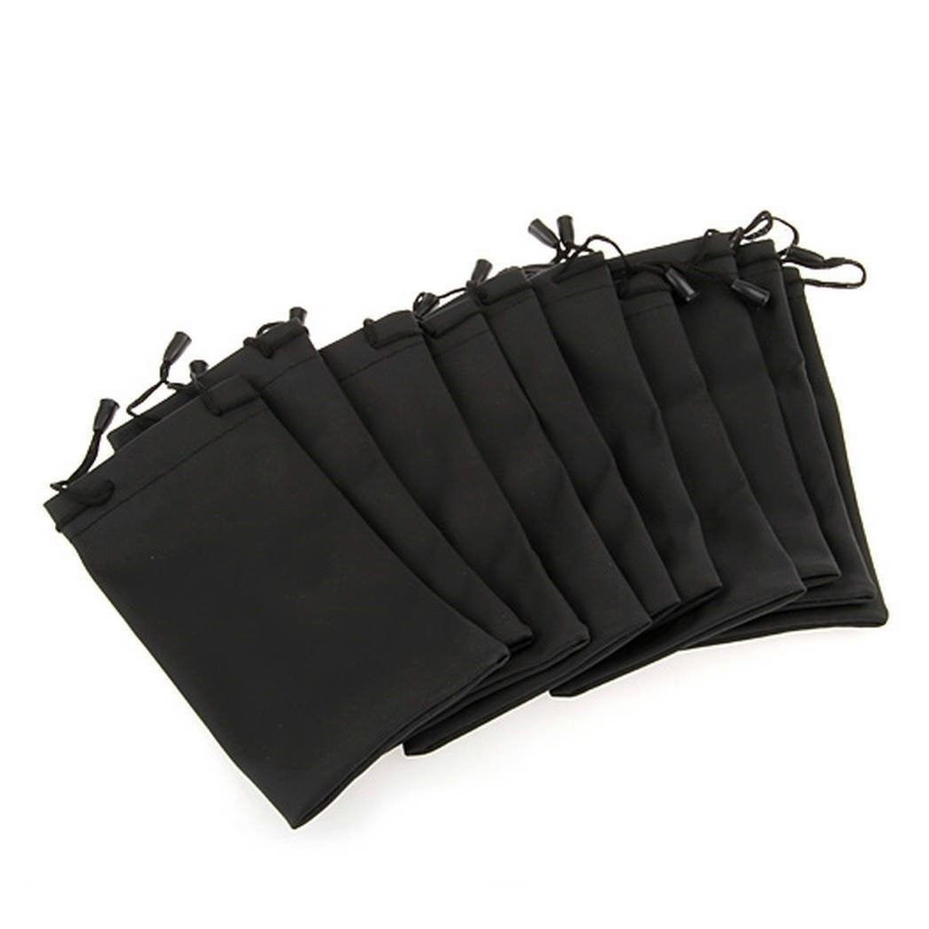 foto del prodotto trade shop set 24 pezzi custodia bustina sacchetto porta occhiali da sole neri 
