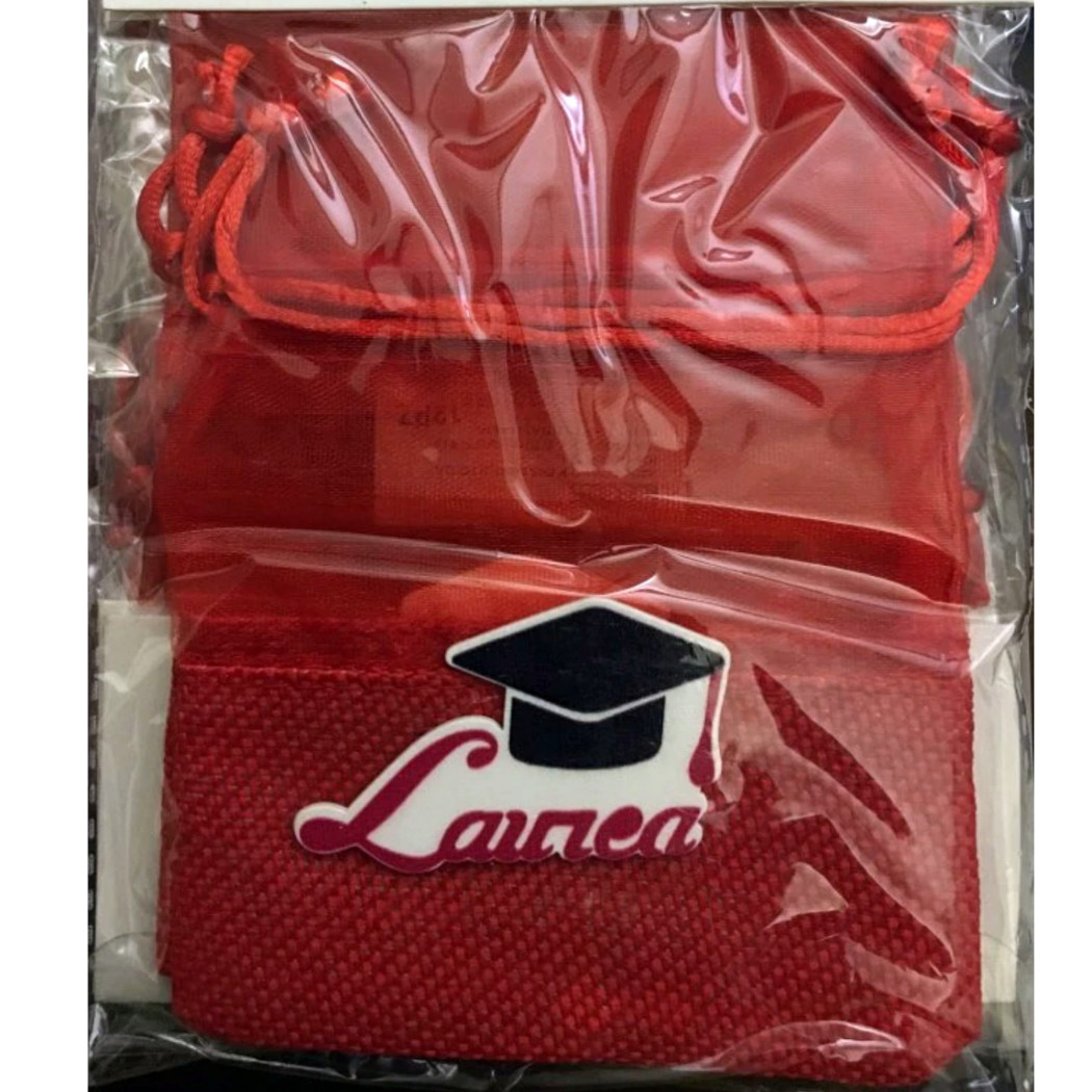 foto del prodotto trade shop set 24pz. sacchetti sacchetto rosso per laurea juta bomboniera portaconfetti 