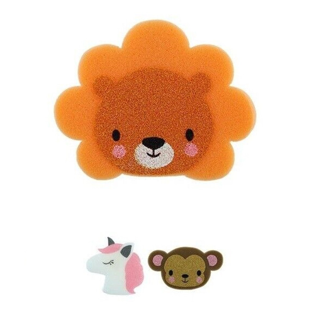 foto del prodotto trade shop set 2pz spugna corpo per bagno doccia tonificante colorate forma di animali 10688 