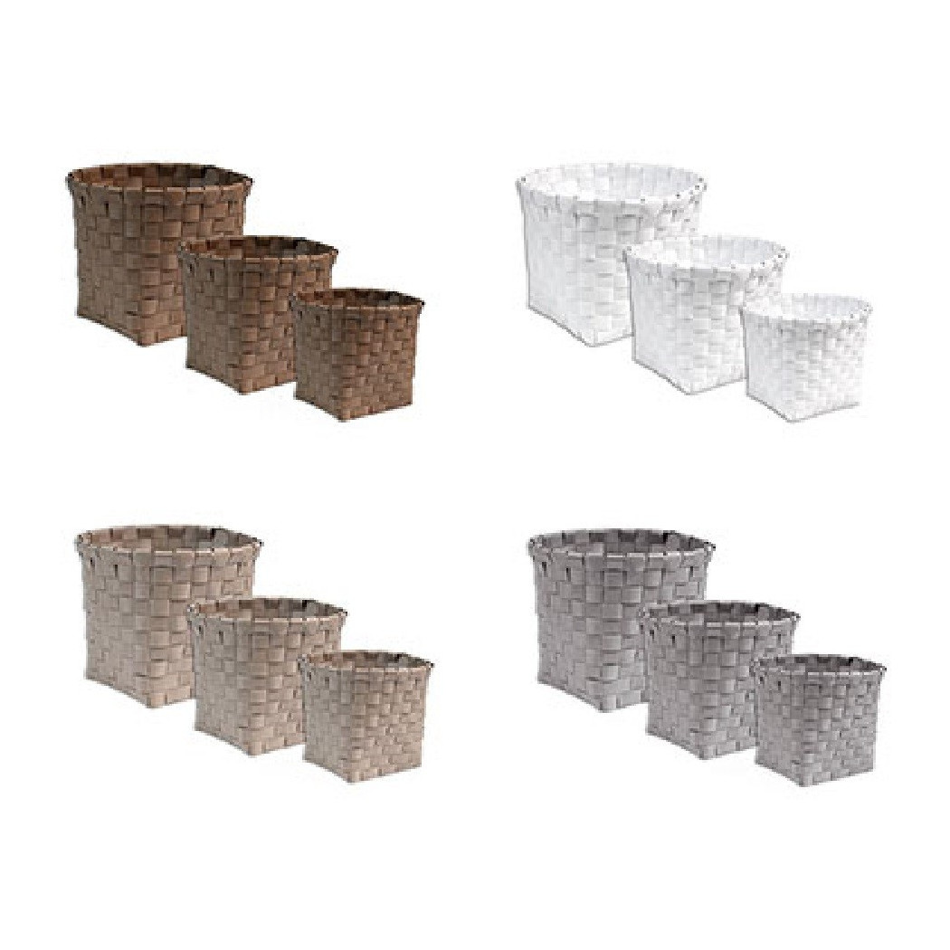 foto del prodotto trade shop set 3 cestini organizer bagno impermeabile bagnoschiuma portaoggetti make up 