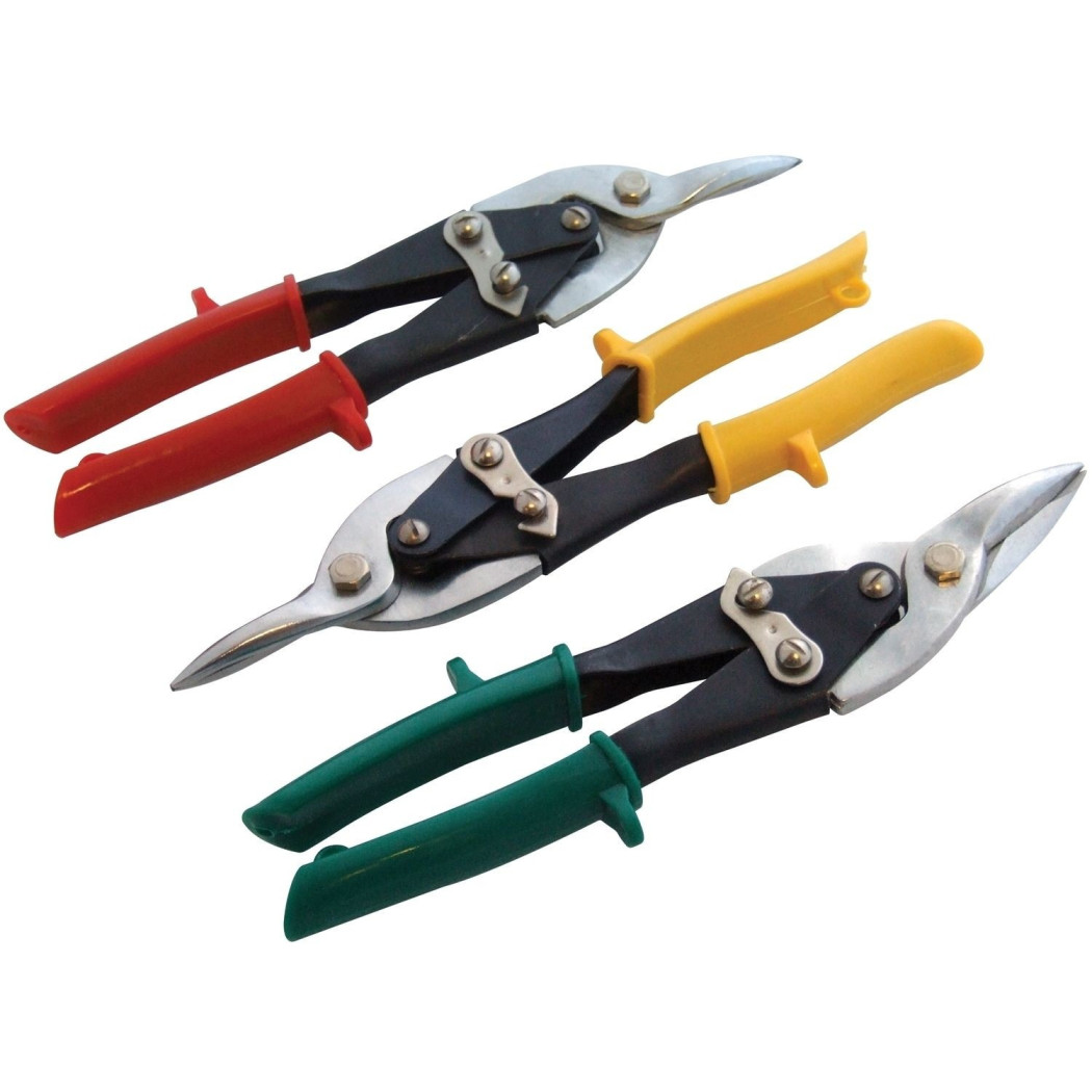 foto del prodotto trade shop set 3 forbice forbici stagno cesoia per lamiera a taglio dritto destro sinistro 