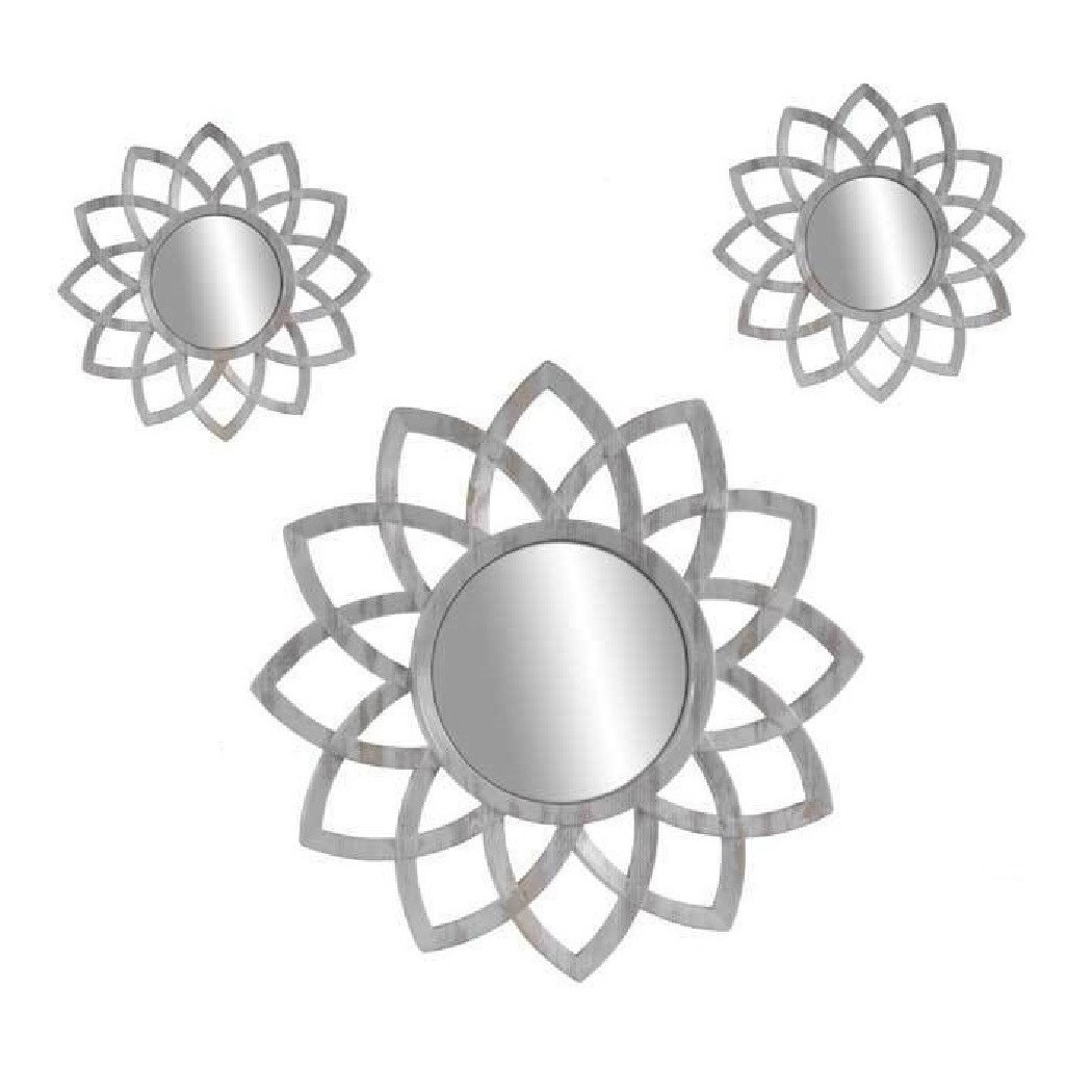 foto del prodotto trade shop set 3 specchi parete decorativi anticati libera installazione gira 20 35cm 836909 