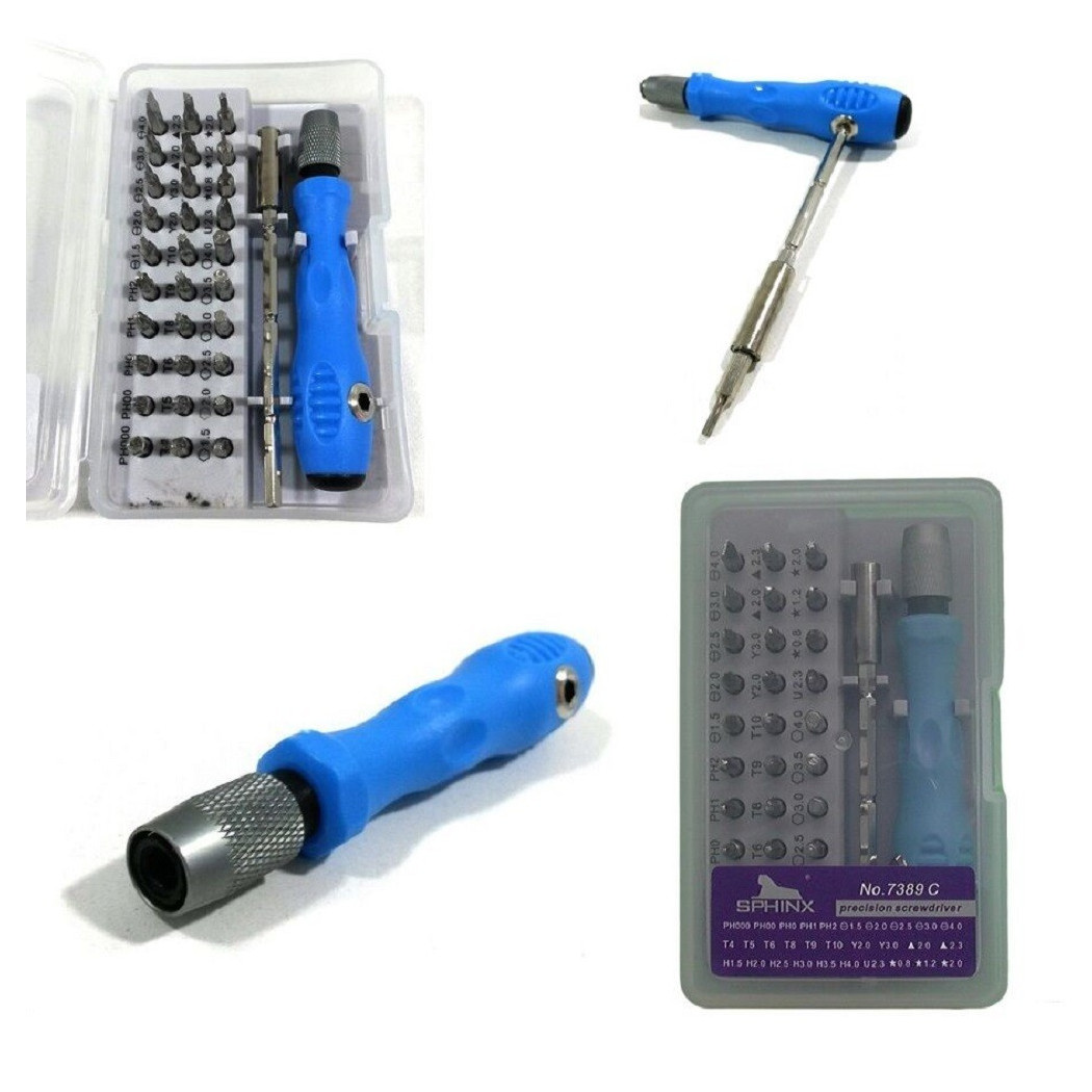 foto del prodotto trade shop set 32 in 1 punte di precisione cacciaviti torx per cellulari orologi pc 7389c 