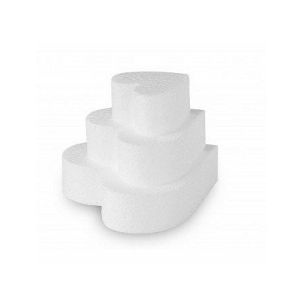 foto del prodotto trade shop set 3pz base stampo cuore polistirolo 3 diverse misure torta cake design decorazione 