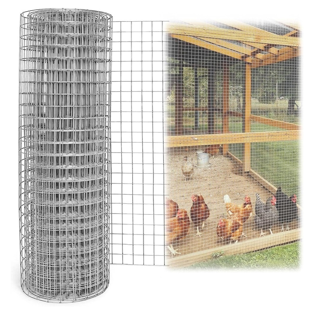 foto del prodotto trade shop set 3pz rete metallica zincata 0.5x3mt recinzione protezione alberi giardino animali 020248 