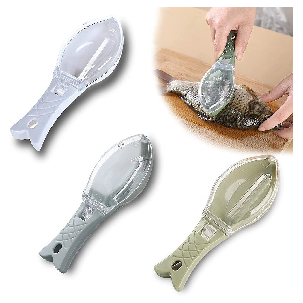 foto del prodotto trade shop set 3pz squamatore pesci raschietto plastica squame pesce casa cucina ristorante 