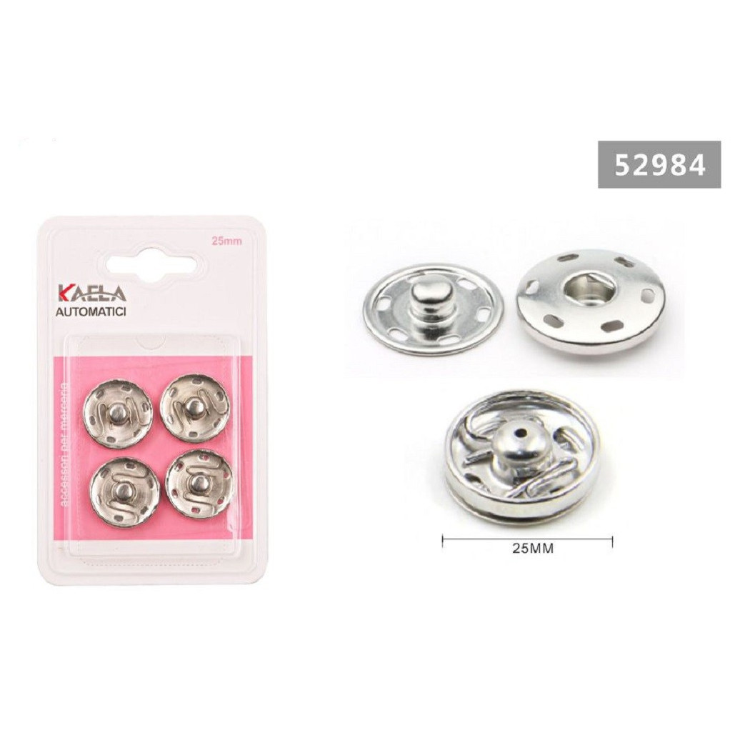 foto del prodotto trade shop - set 4 paia di bottoni automatici a pressione 25 mm accessori per cucito 52984 -