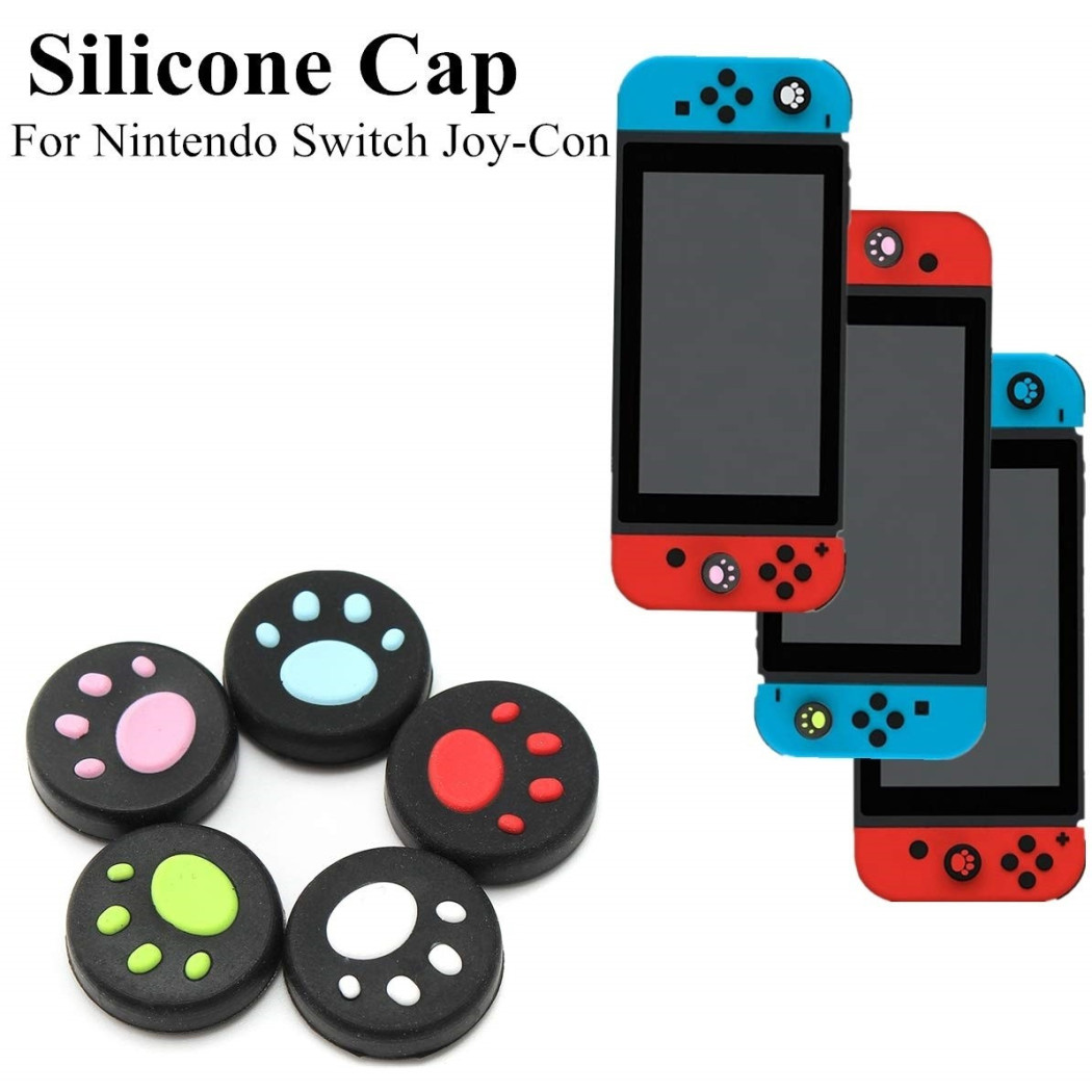 foto del prodotto trade shop set 4 pezzi copri tasto tasti zampette anti scivolo joystick ps4 ps3 switch 