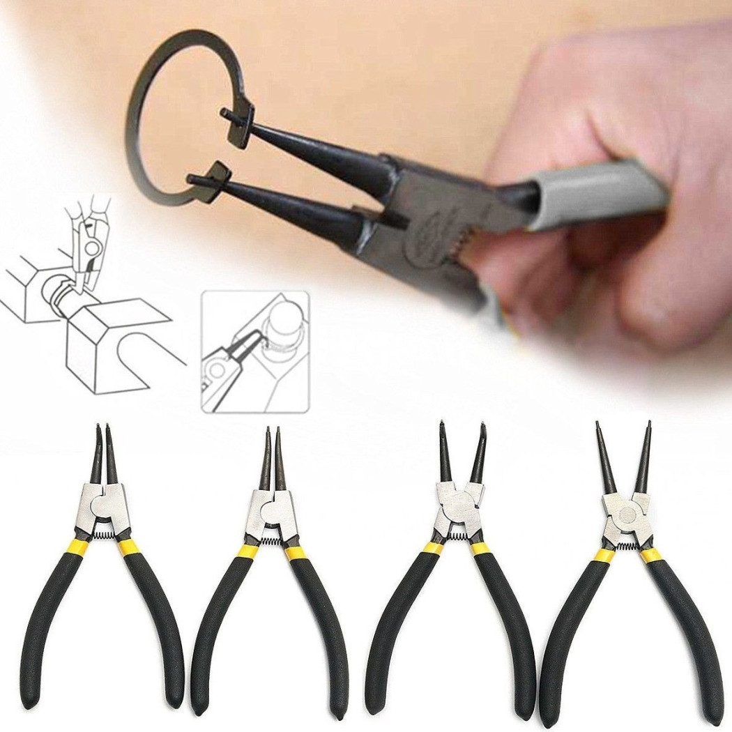 foto del prodotto trade shop set 4 pinze per anelli elastici interni esterni 170mm 7 quot dritte angolo 90 