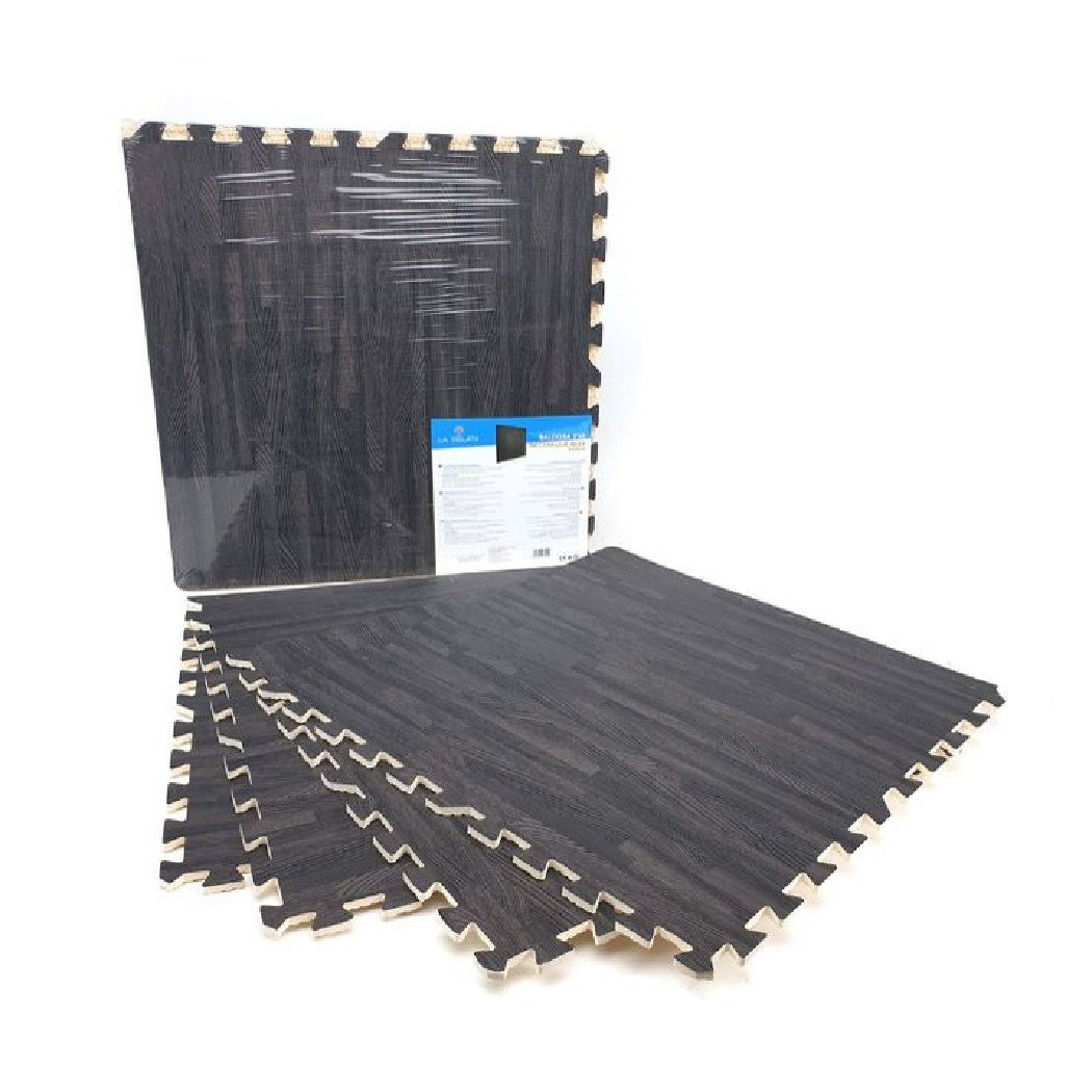 foto del prodotto trade shop set 4 pz piastrella eva effetto parquet tappeto puzzle 60x60 cm tappetino 194693 