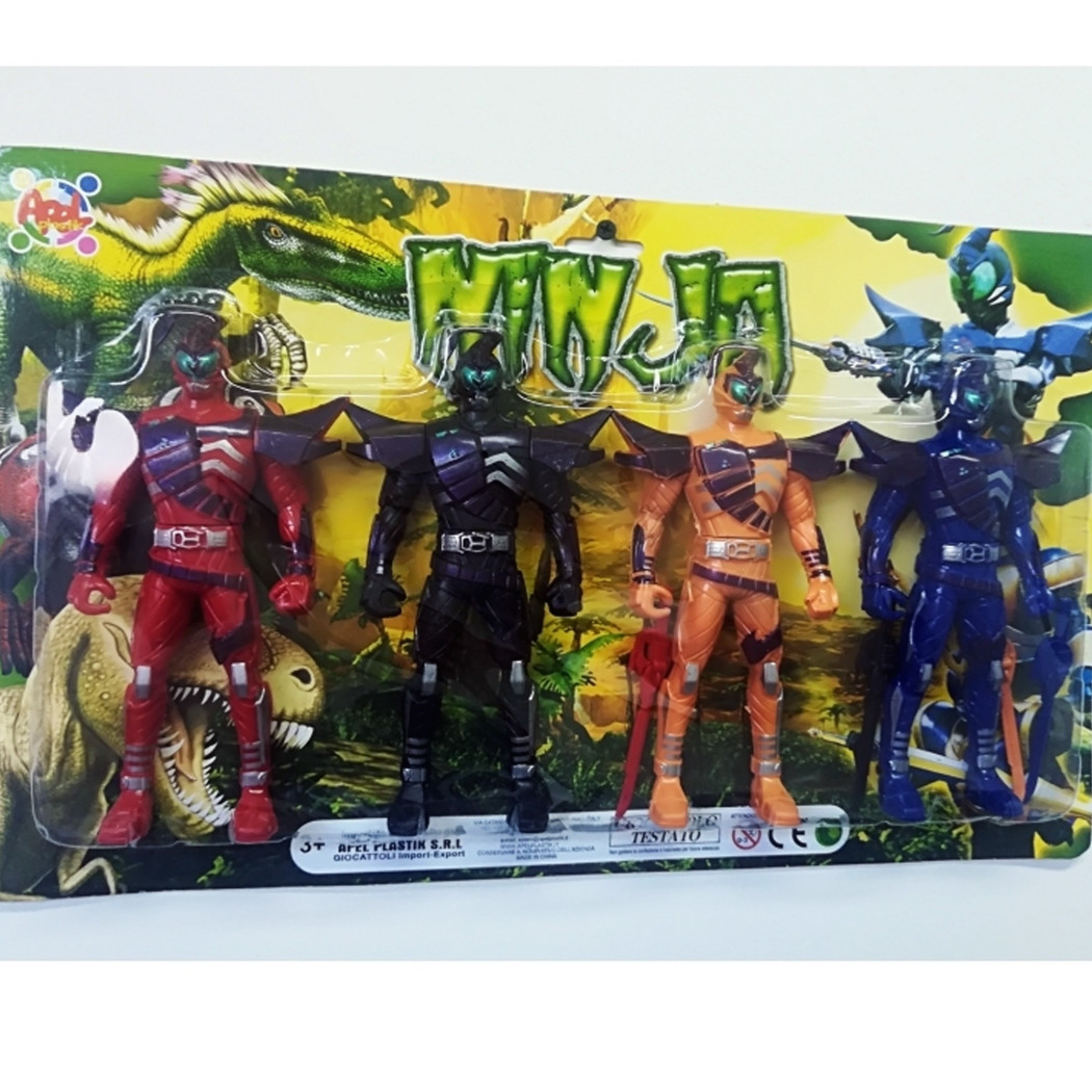 foto del prodotto trade shop set 4 pz. power guerrieri ninjia rangers steel storm gioco bambini giocattolo 