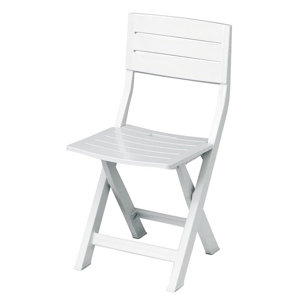 foto del prodotto trade shop set 4 pz sedia sedie da giardino patio da esterno pieghevole bianco resina 002235 