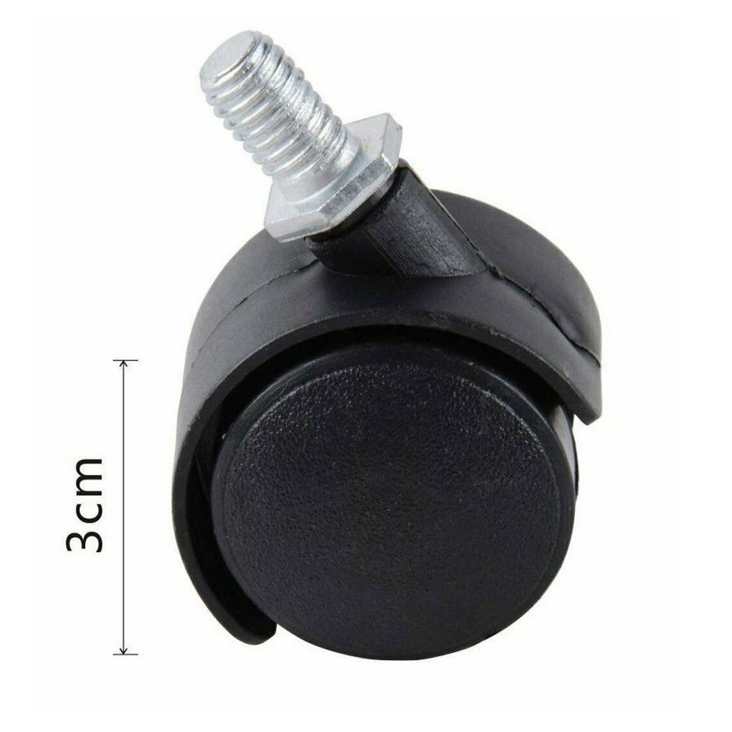 foto del prodotto trade shop set 4 ruote girevoli ricambio per sedie mobili poltrone ufficio 3 cm 91486 
