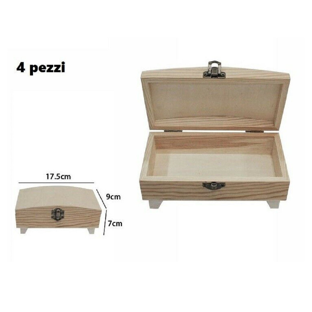 foto del prodotto trade shop set 4 scatole box astuccio legno decoupage portagioie cofanetto 53382a ly 5038a 