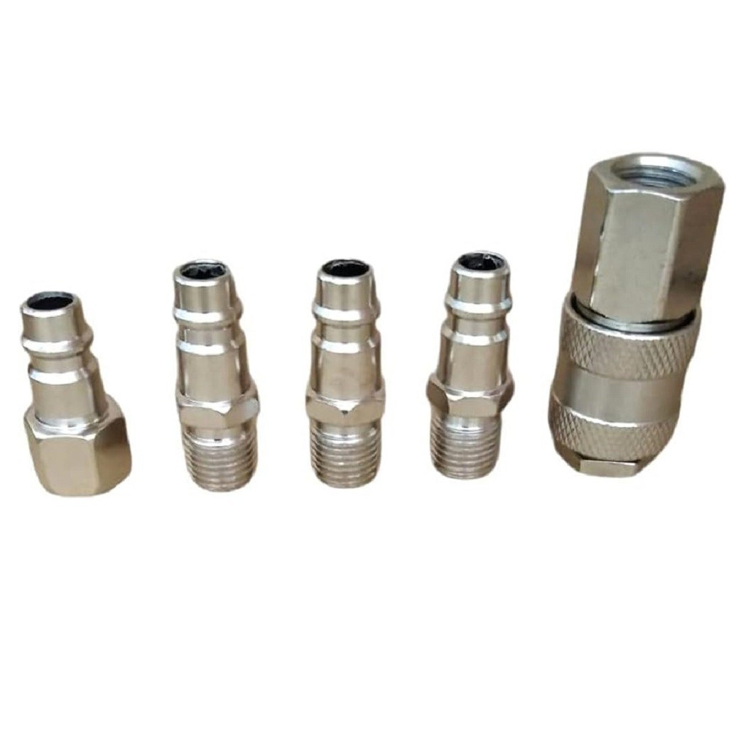 foto del prodotto trade shop set 5 innesti rapidi per tubo aria compressa connettori quick 1 4 raccordi compressore 