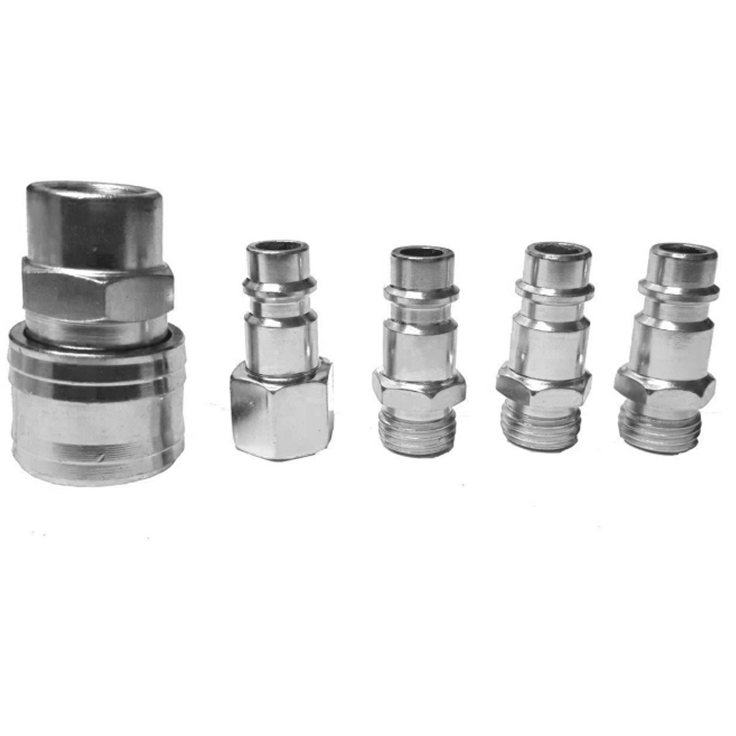 foto del prodotto trade shop set 5 pz. in acciaio raccordi 1 4 quot tubo connettori connettore aria manichetta maschio femmina 