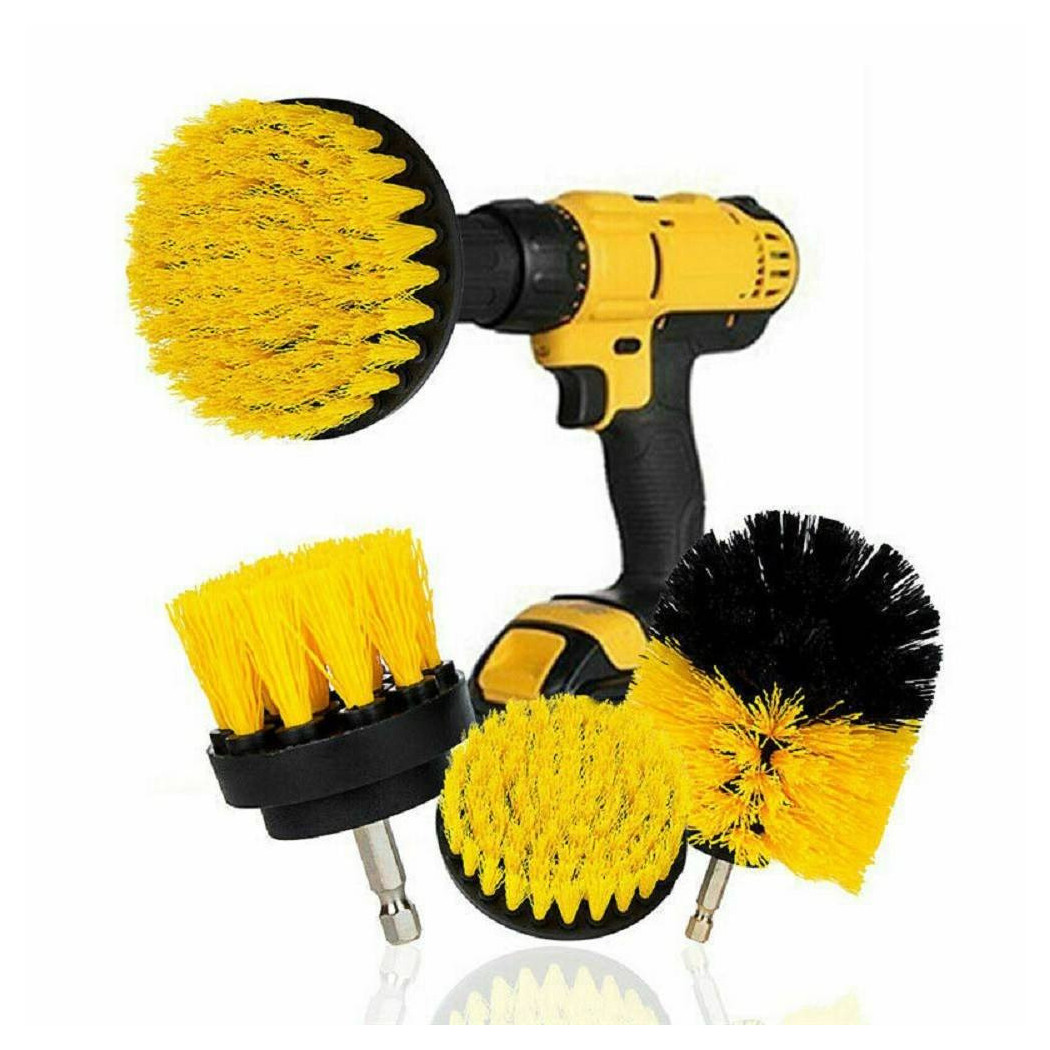 foto del prodotto trade shop set 5 spazzole spazzola rotante per trapano pulizia ceramica fughe griglie 