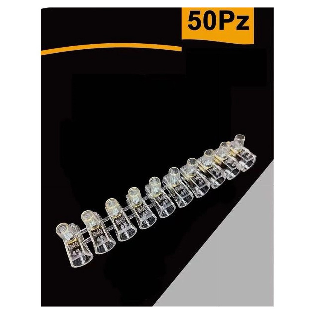 foto del prodotto trade shop set 50pz morsetto a cappuccio unipolare trasparente per cavi sezione 10mm ms 100 