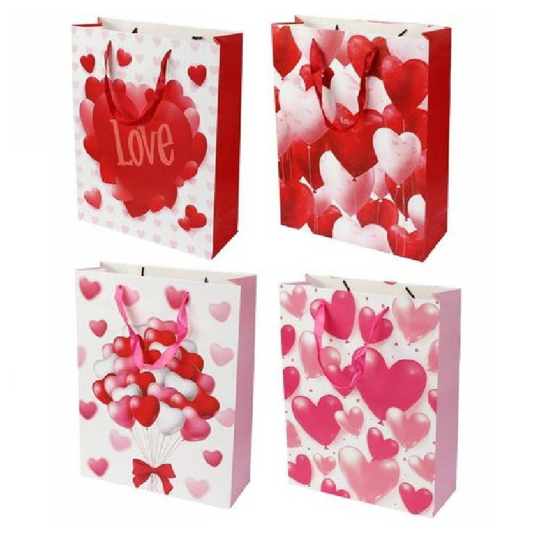 foto del prodotto trade shop set 6 buste da regalo per san valentino cuori 18x23x8.5cm 71091 modelli assortiti 