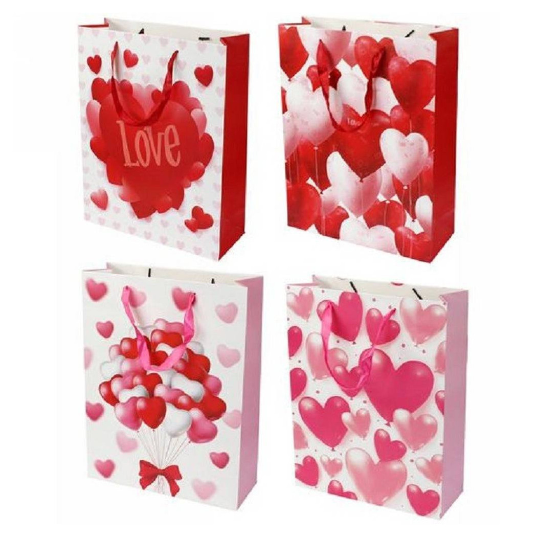 foto del prodotto trade shop set 6 buste da regalo per san valentino cuori 31x11x42cm 71093 modelli assortiti 