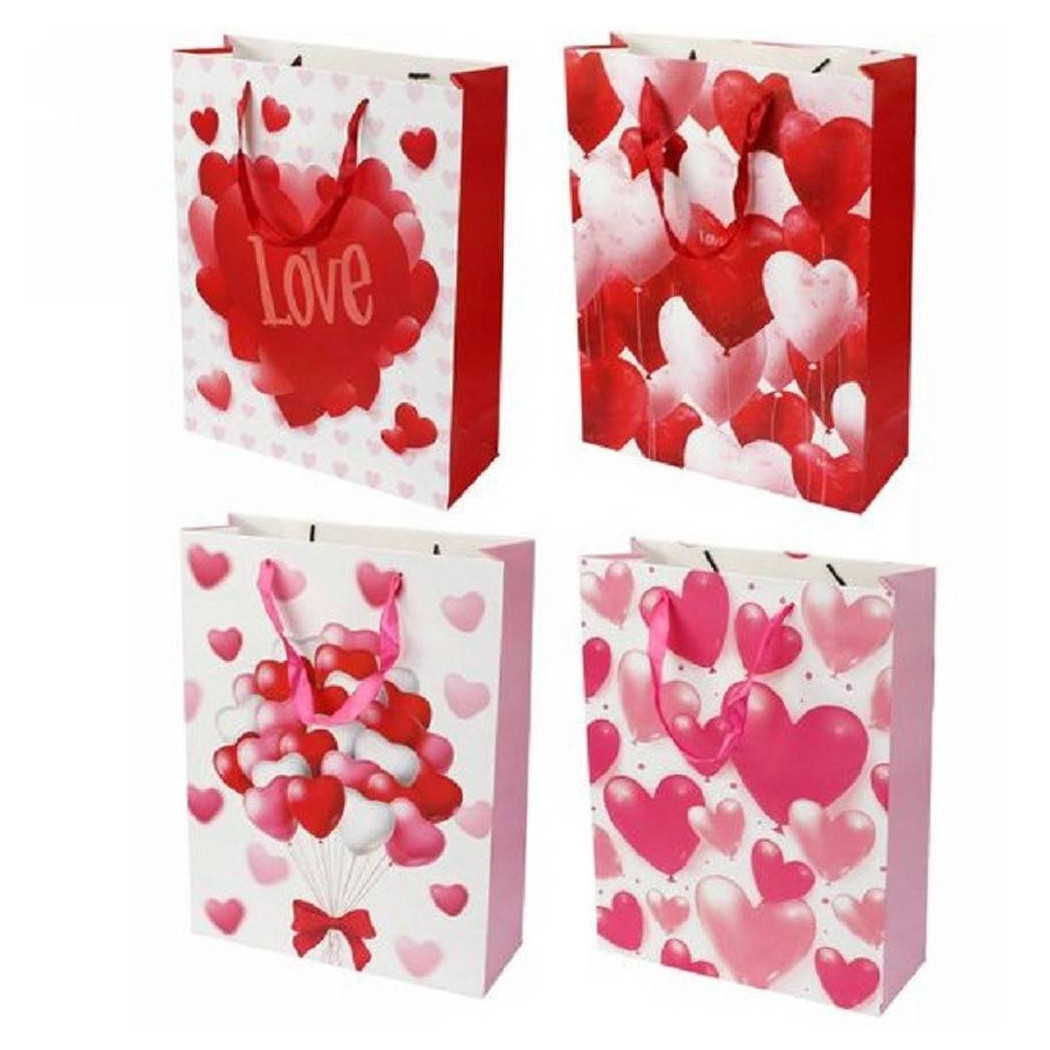 foto del prodotto trade shop set 6 buste regalo per san valentino cuori 25.5x33x10 cm 71092 modelli assortiti 