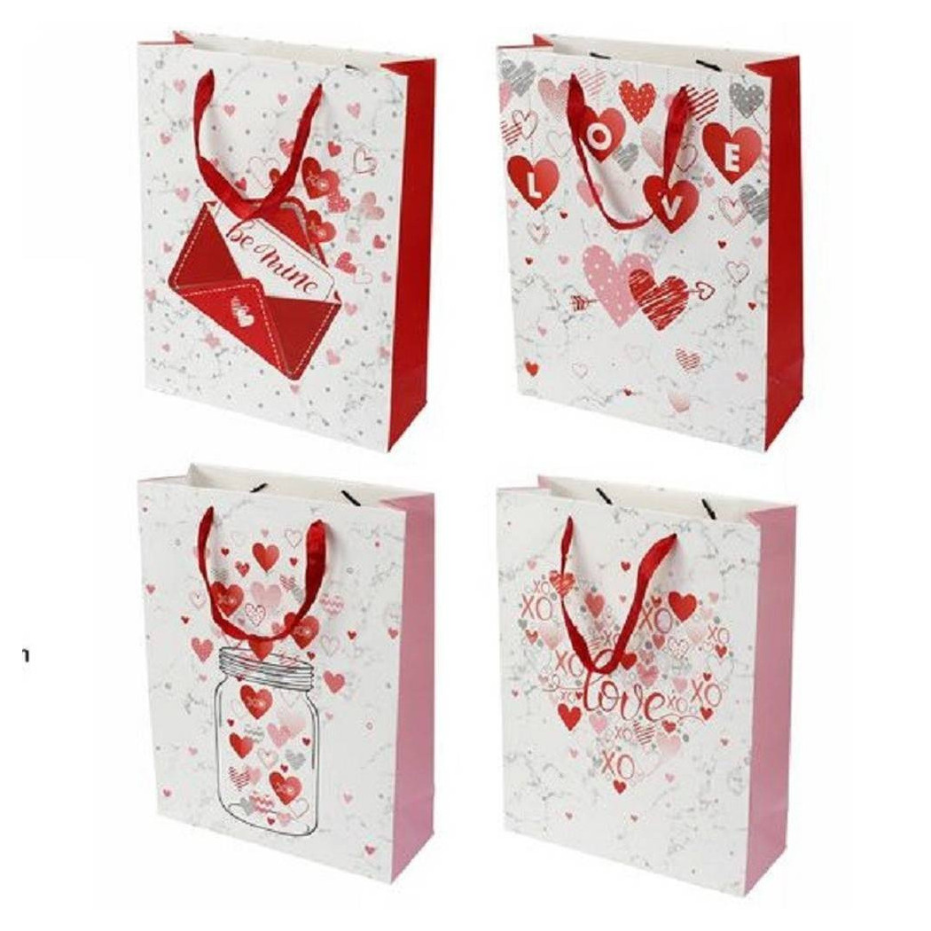 foto del prodotto trade shop set 6 buste regalo sacchetto san valentino 18x23x8.5 cm 71087 fantasie assortite 