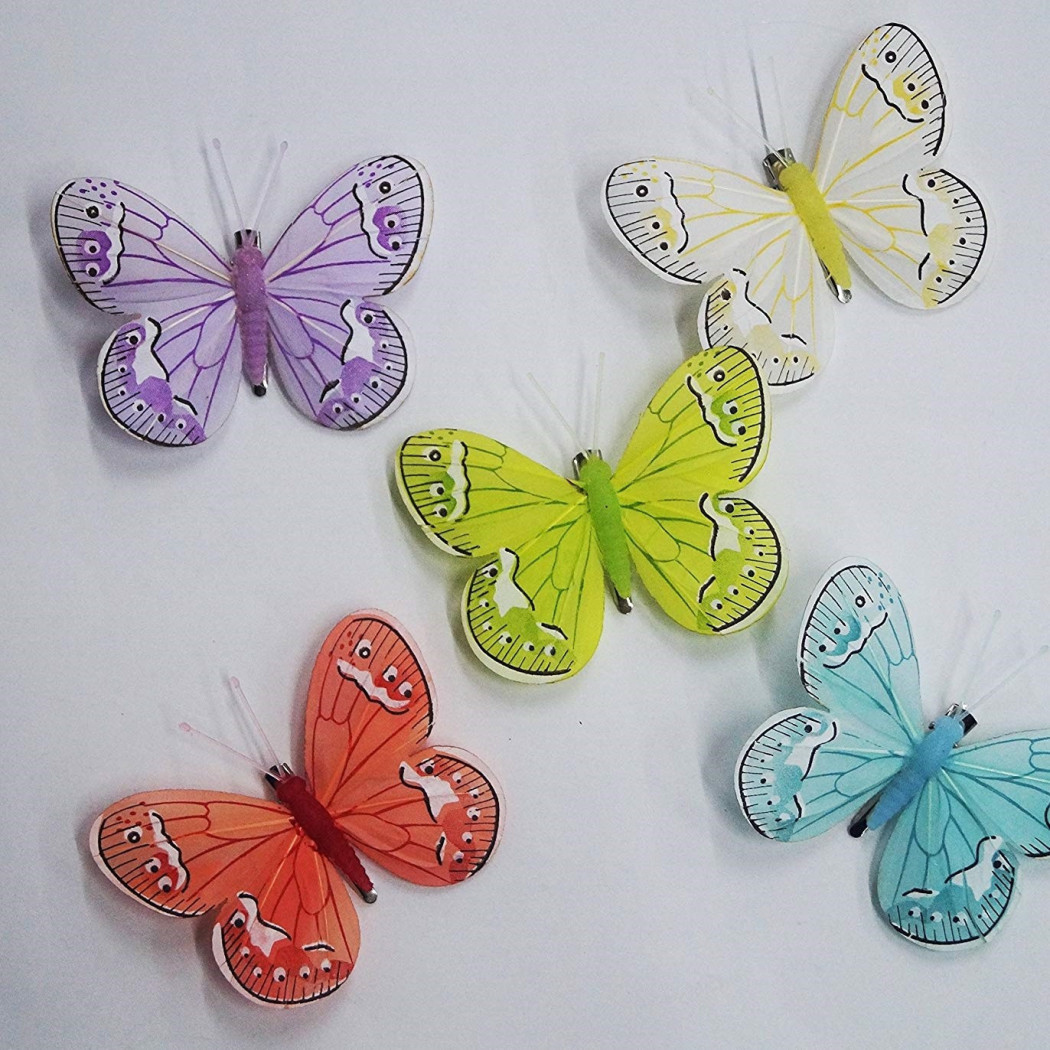 foto del prodotto trade shop set 6 pezzi molletta mollettina farfalla 10cm farfalle bomboniere biglietti 