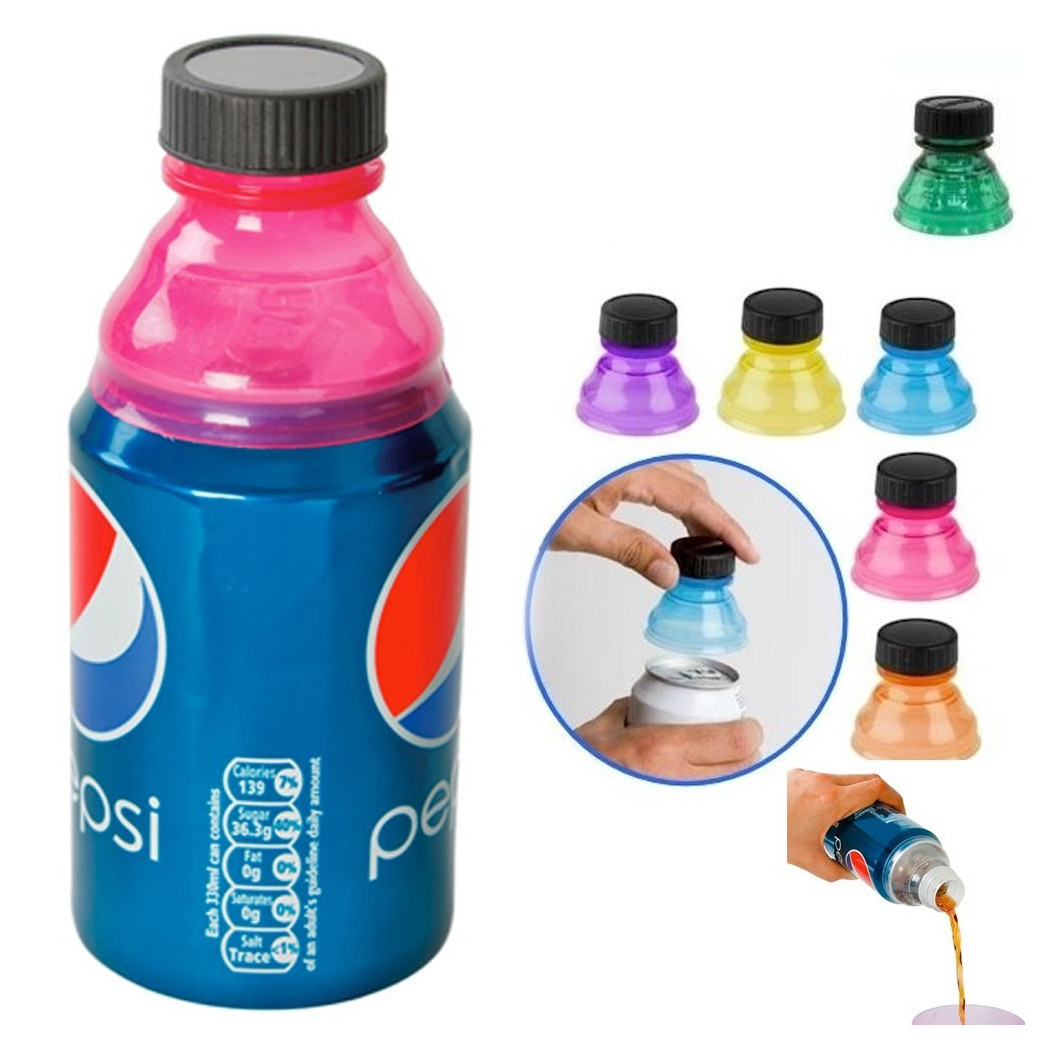 foto del prodotto trade shop set 6 pezzi tappi per lattine addattatore lattina in bottiglia universale colori 