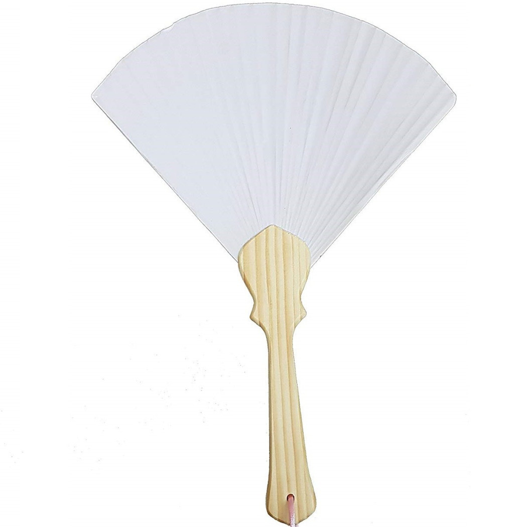 foto del prodotto trade shop set 6 pezzi ventagli ventaglio triangolo bianco segnaposto ricevimento 