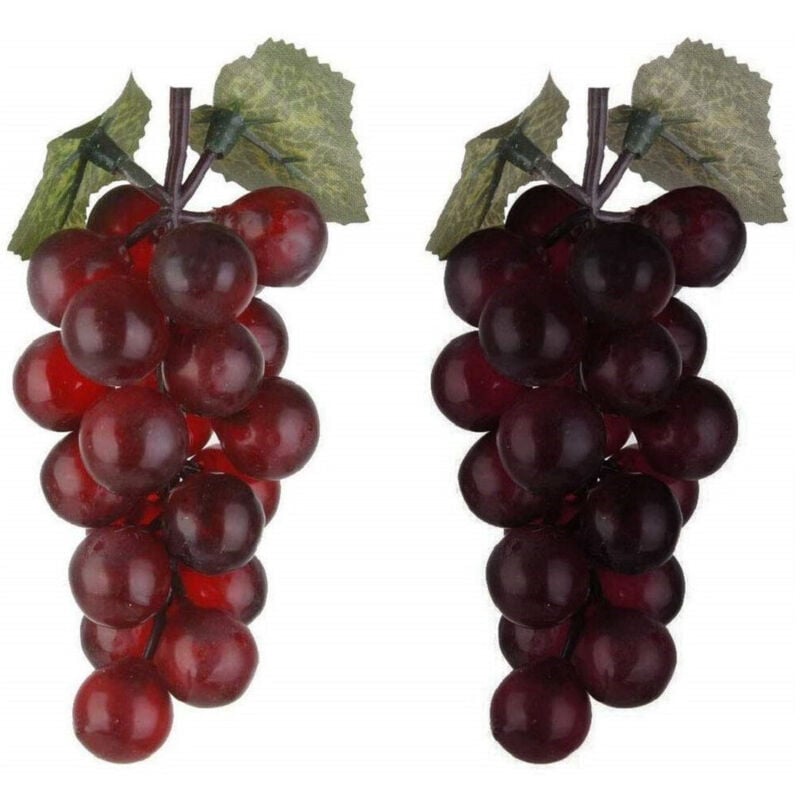 foto del prodotto trade shop set 6 pz grappolo grappoli uva 15cm viola realistici frutta finta centrotavola 