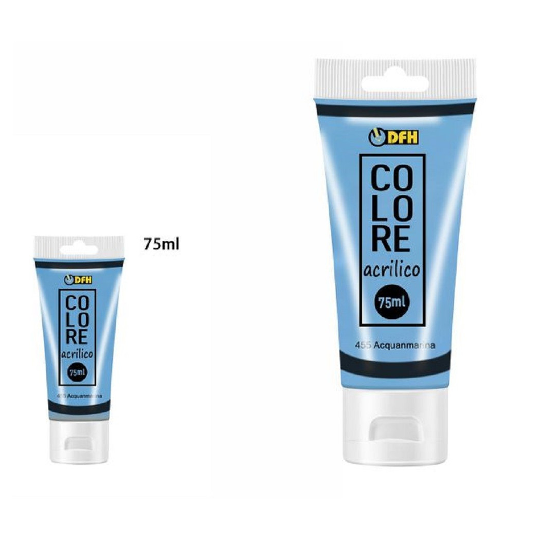 foto del prodotto trade shop set 6 pz pittura acrilica vernice confezione colore acquamarina tubo 75 ml 07502 