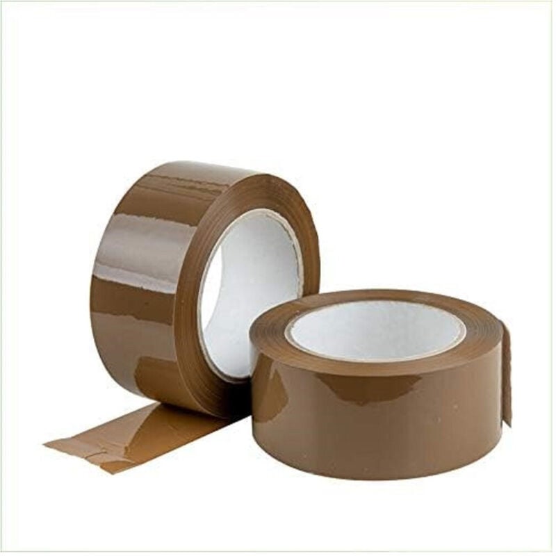 foto del prodotto trade shop set 6 pz rotoli nastro adesivo pacchi 50mmx132mt silenzioso imballo colore avana 