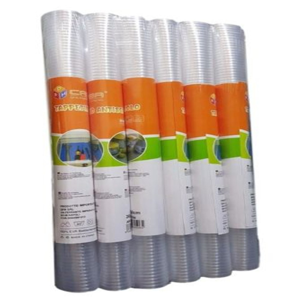 foto del prodotto trade shop set 6 tappeti stuoie tappetini anti scivolo trasparenti casa cucina 35x50cm 