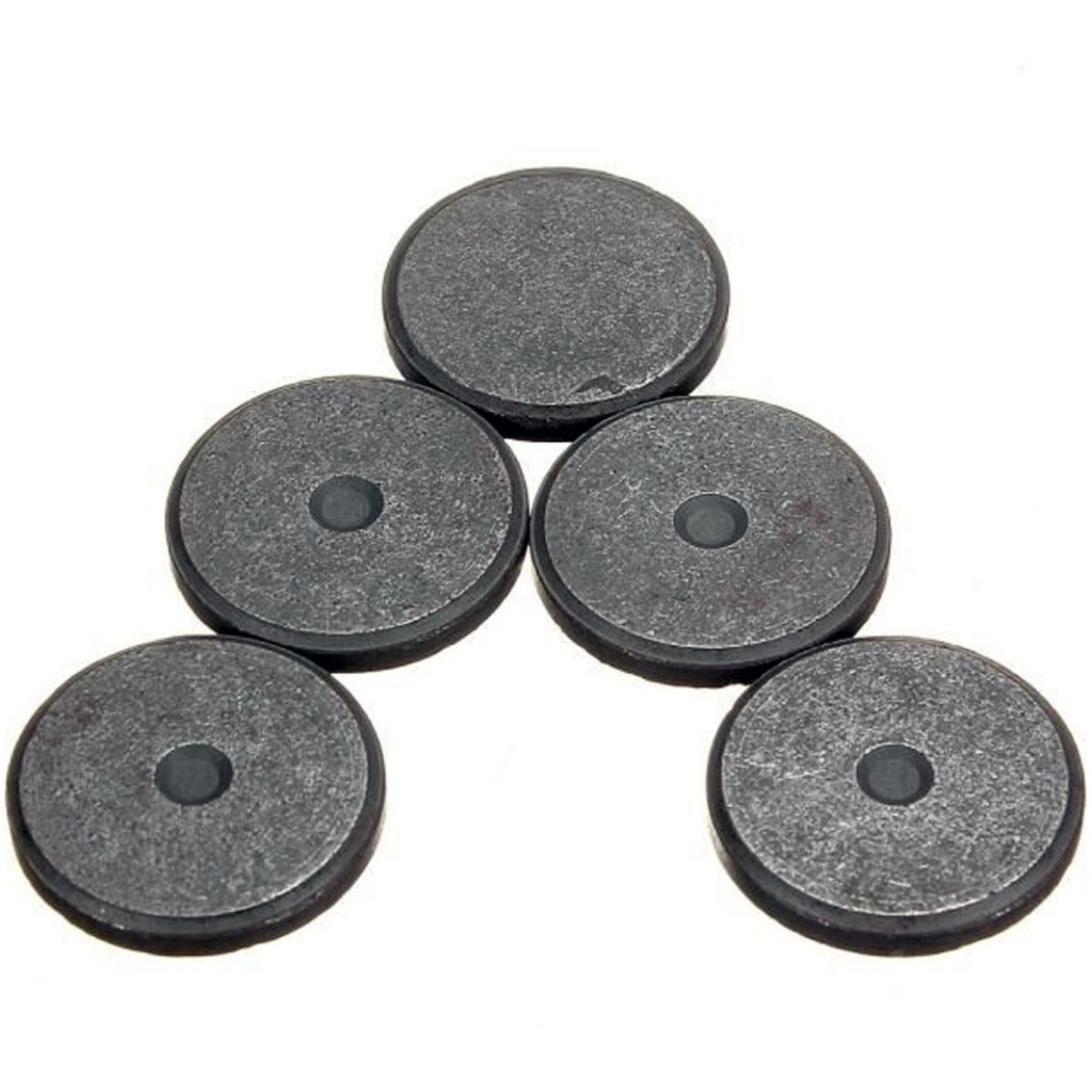 foto del prodotto trade shop set 60 calamite tonde 1.9 cm magneti neri dischetti decorazioni foto fai da te 