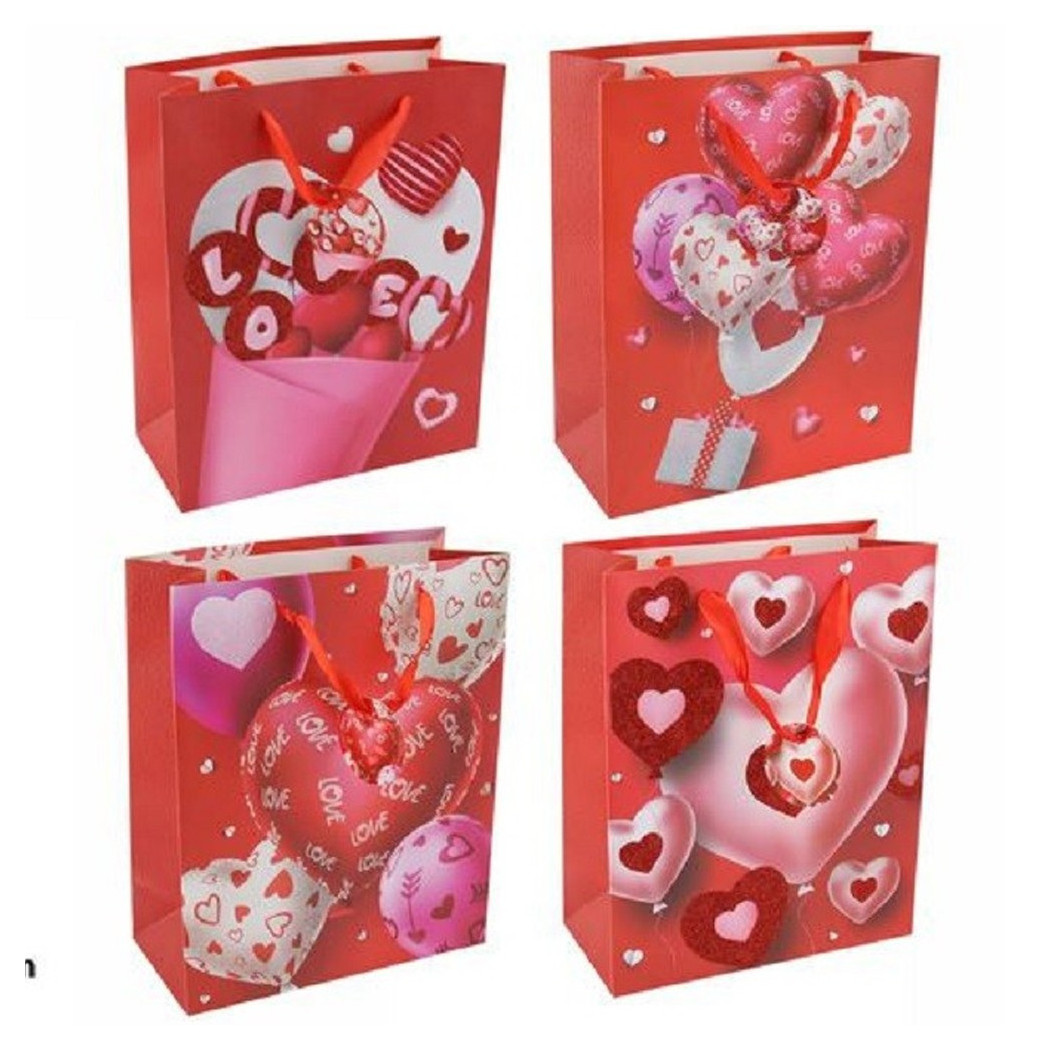 foto del prodotto trade shop set 6pz buste regalo san valentino cuori 30 x 40 x 12 cm 69874 modelli assortiti 