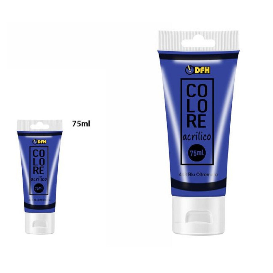foto del prodotto trade shop set 6pz pittura acrilica vernice confezione colore blu oltremare tubo 75ml 07493 