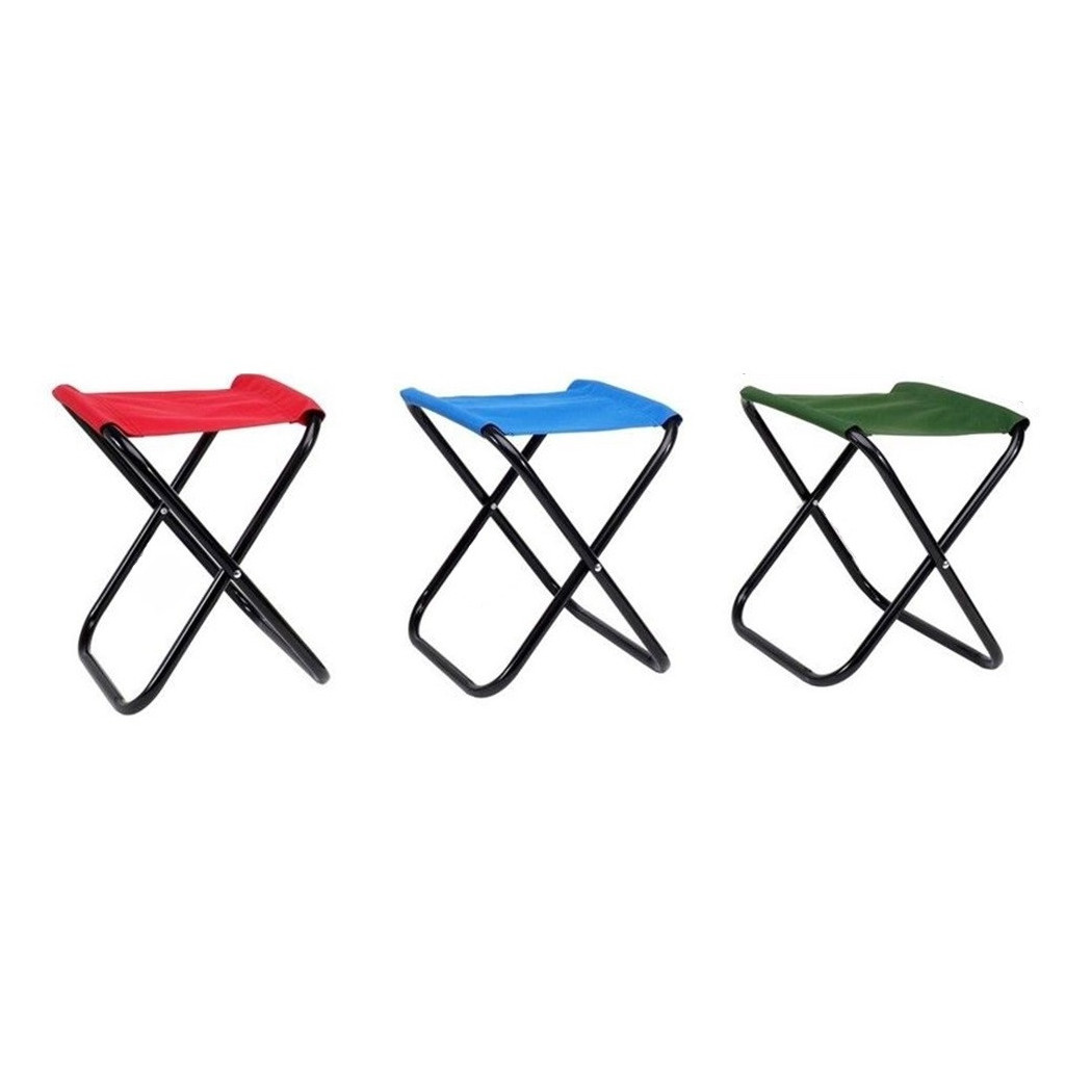 foto del prodotto trade shop set 6pz sgabello camping pesca mini sedia spiaggia pieghevole in metallo tessuto 020227 