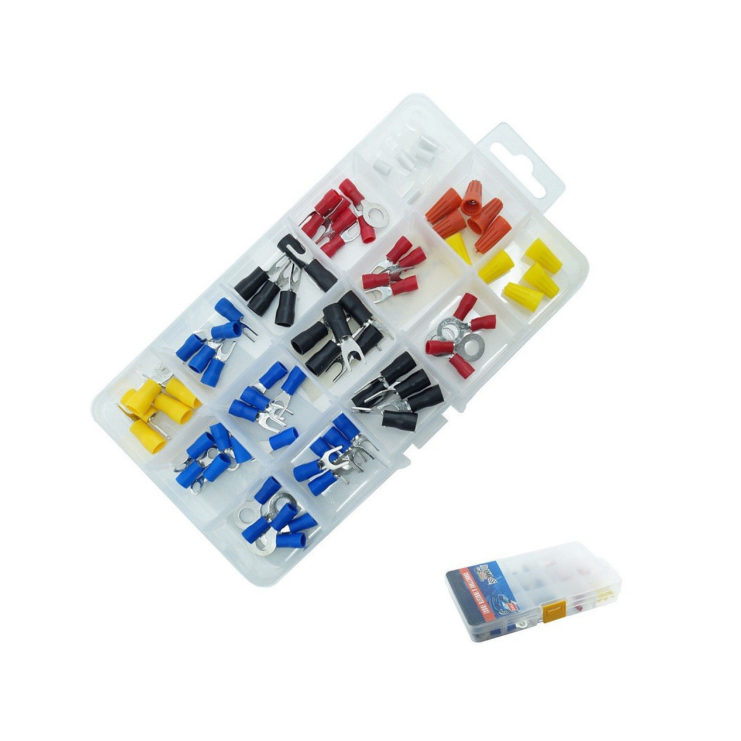 foto del prodotto trade shop set 75 capicorda connettori innesto terminali elettrici preisolati 75pz 